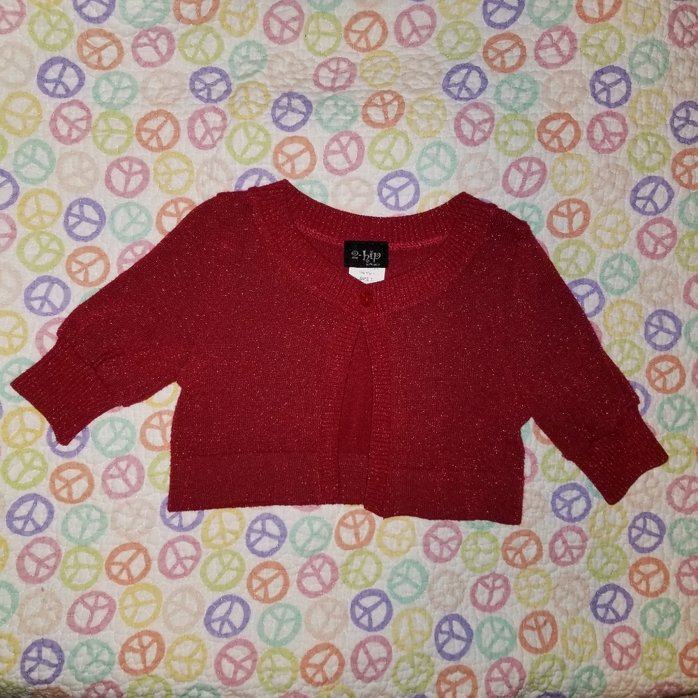 Sparkly red shrug sweater